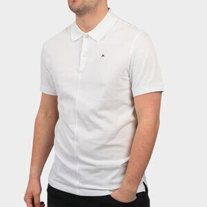 J.Lindeberg Rubi Slim Polo Shirt Cloud White Short Sleeve Pique Men's Size XL